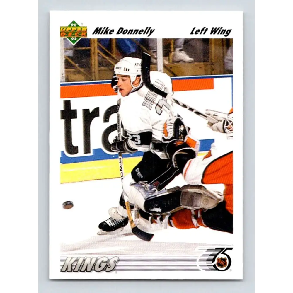 1991-92 Upper Deck #420 Mike Donnelly NM-MT RC Rookie Los Angeles Kings Hockey Card Image 1