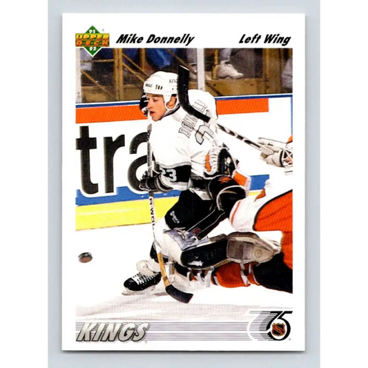 1991-92 Upper Deck #420 Mike Donnelly NM-MT RC Rookie Los Angeles Kings Hockey Card Image 1