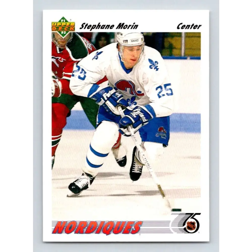 1991-92 Upper Deck #433 Stephane Morin NM-MT Quebec Nordiques Hockey Card Image 1
