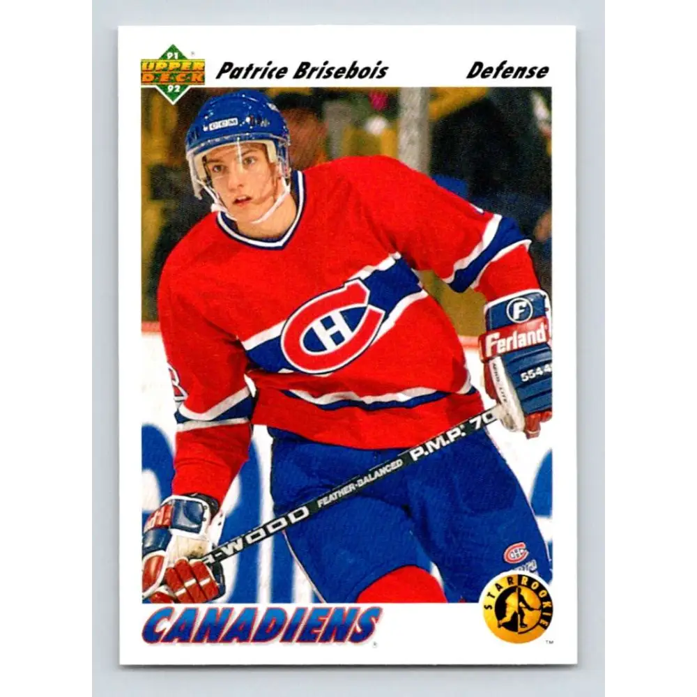 1991-92 Upper Deck #442 Patrice Brisebois NM-MT Montreal Canadiens Hockey Card Image 1