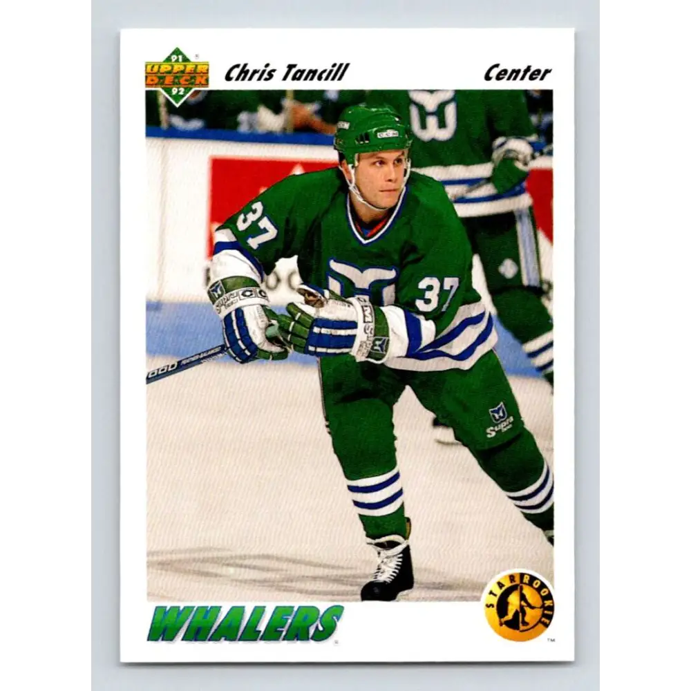 1991-92 Upper Deck #455 Chris Tancill NM-MT RC Rookie Hartford Whalers Hockey Card Image 1