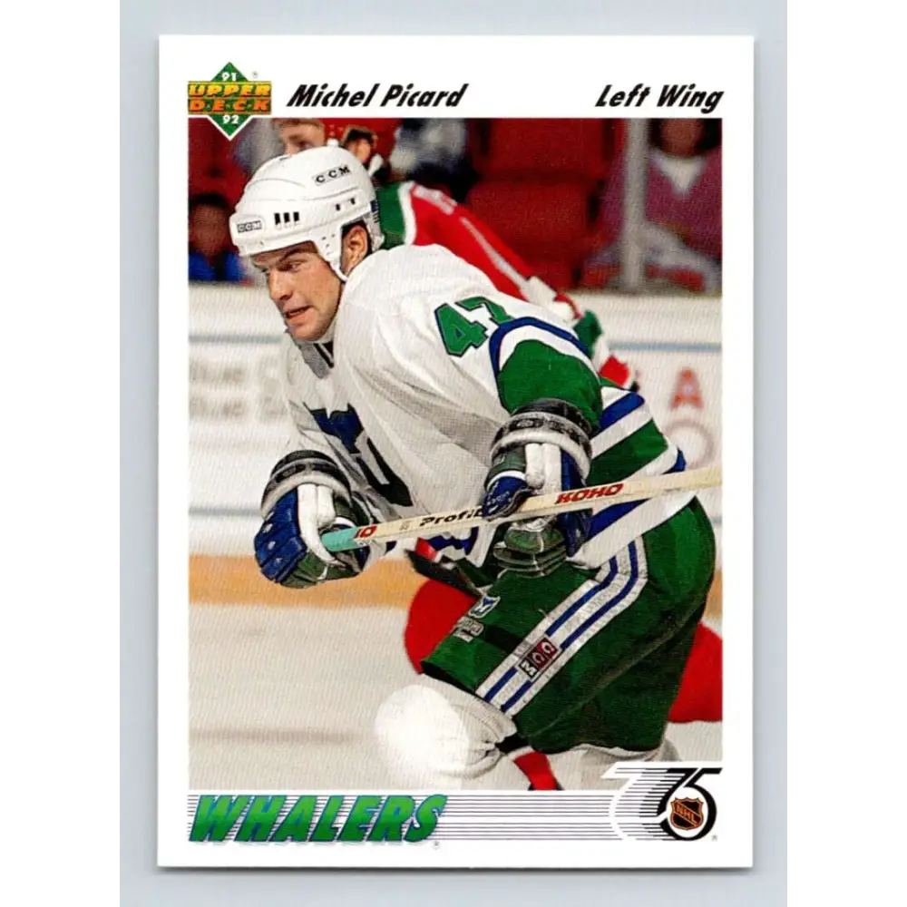 1991-92 Upper Deck #48 Michel Picard NM-MT RC Rookie Hartford Whalers Hockey Card Image 1