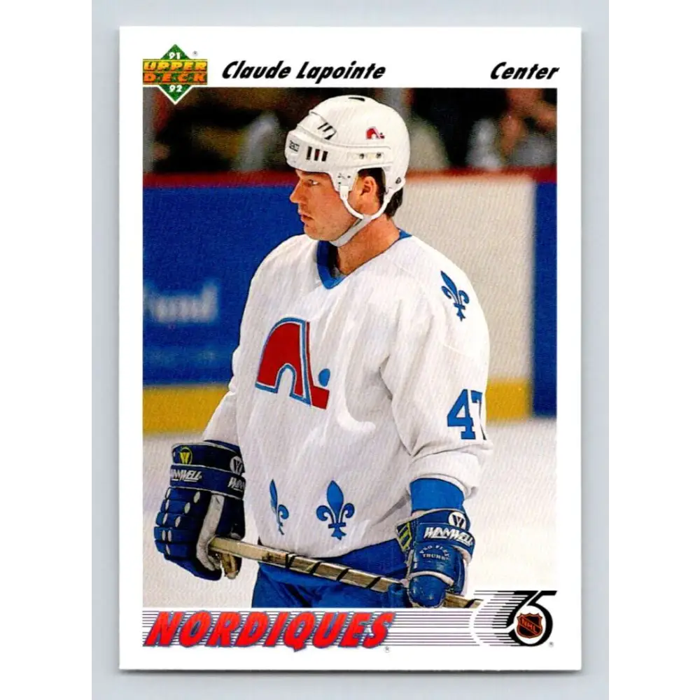 1991-92 Upper Deck #488 Claude Lapointe NM-MT RC Rookie Quebec Nordiques Hockey Card Image 1