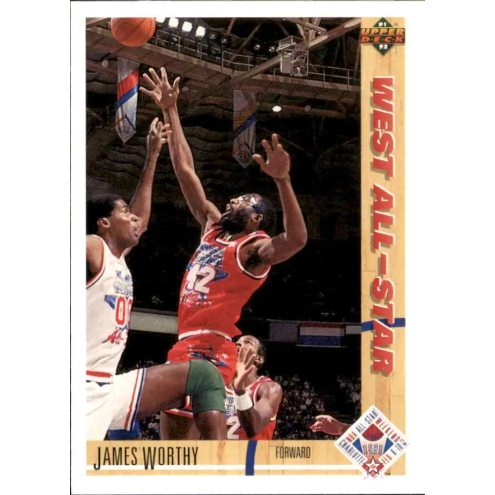 1991-92 Upper Deck #49 James Worthy AS NM-MT Los Angeles Lakers Basketball Card Image 1