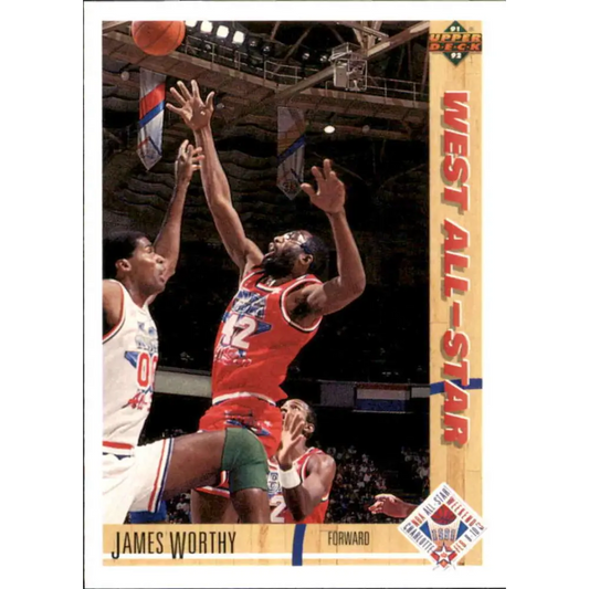1991-92 Upper Deck #49 James Worthy AS NM-MT Los Angeles Lakers Basketball Card Image 1