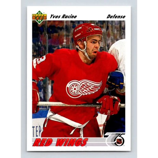 1991-92 Upper Deck #498 Yves Racine NM-MT Detroit Red Wings Hockey Card Image 1