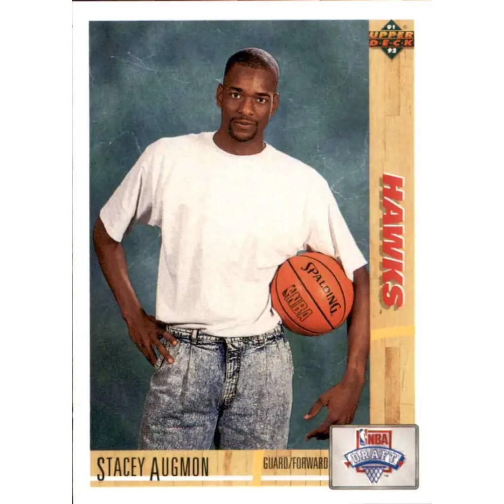 1991-92 Upper Deck #5 Stacey Augmon NM-MT RC Rookie Atlanta Hawks Basketball Card Image 1
