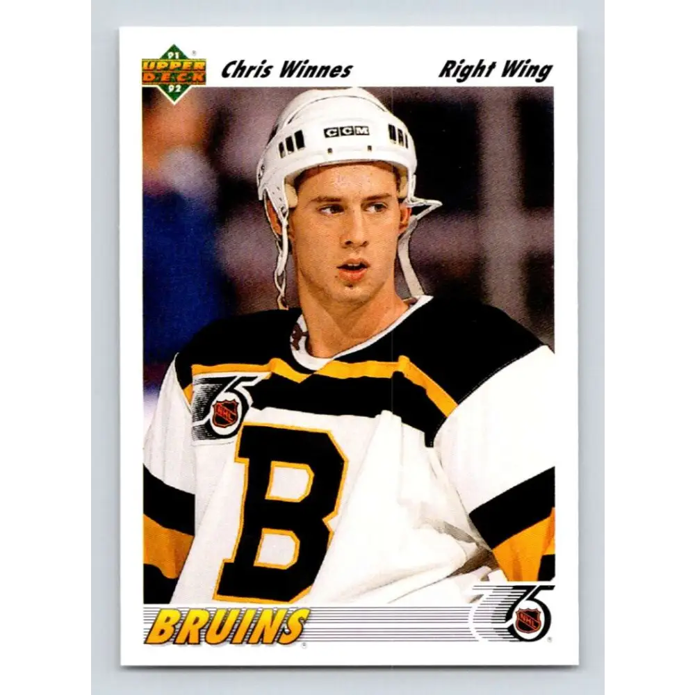 1991-92 Upper Deck #514 Chris Winnes NM-MT RC Rookie Boston Bruins Hockey Card  Image 1