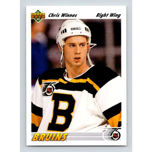 1991-92 Upper Deck #514 Chris Winnes NM-MT RC Rookie Boston Bruins Hockey Card  Image 1