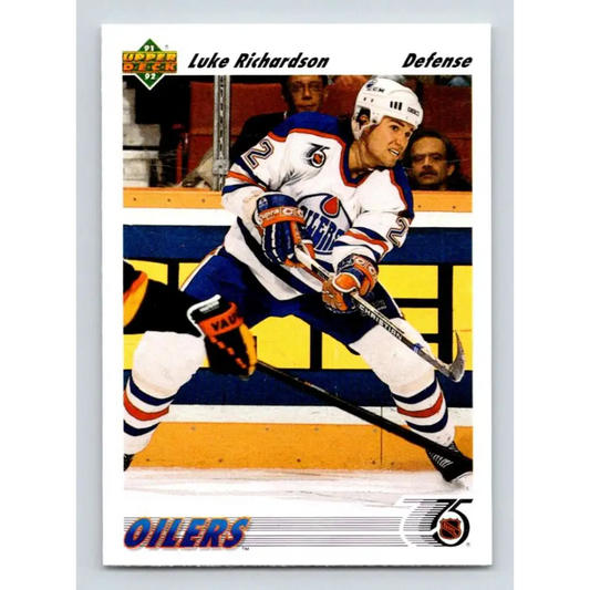 1991-92 Upper Deck #522 Luke Richardson NM-MT Edmonton Oilers Hockey Card  Image 1