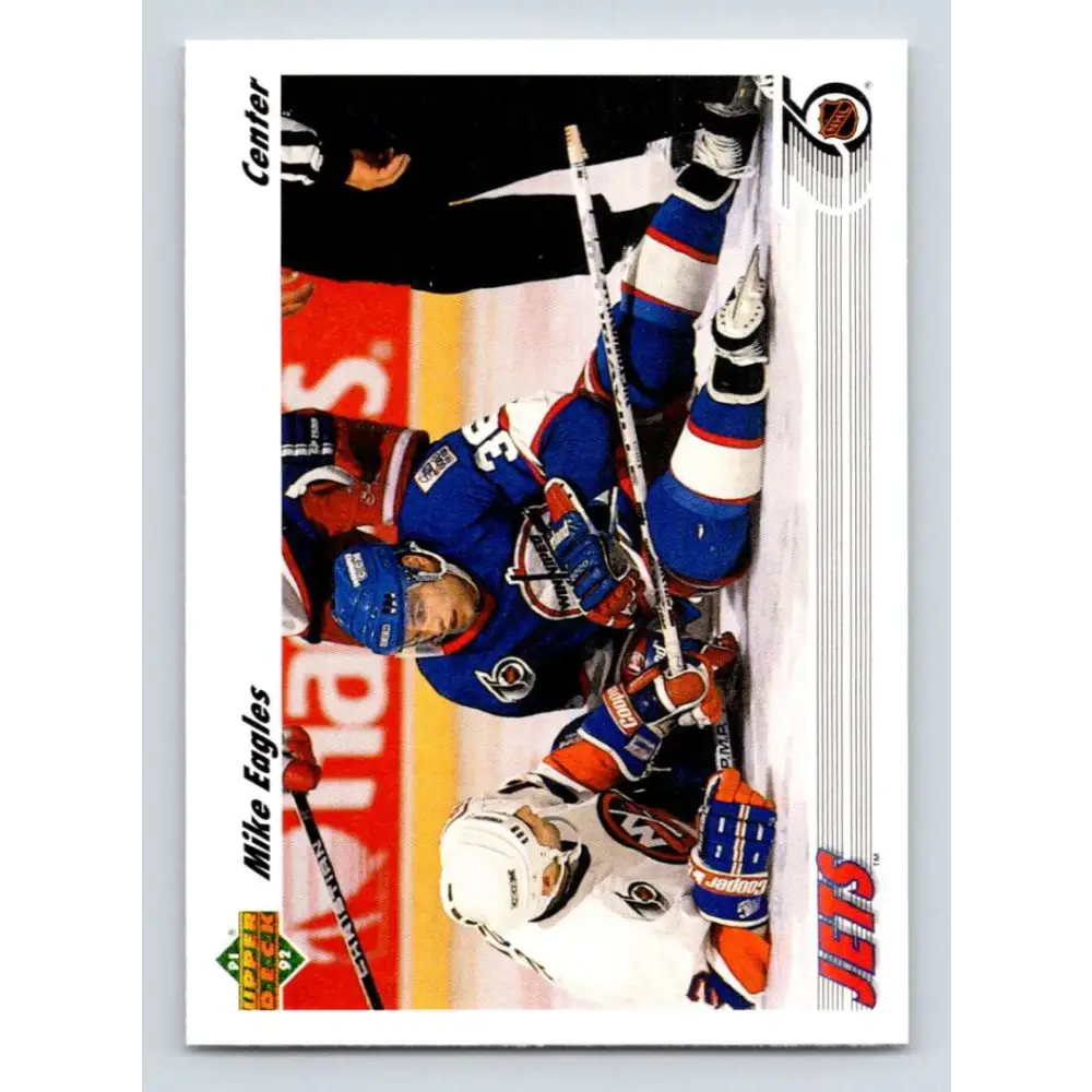1991-92 Upper Deck #523 Mike Eagles NM-MT Winnipeg Jets Hockey Card  Image 1