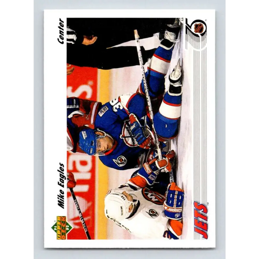 1991-92 Upper Deck #523 Mike Eagles NM-MT Winnipeg Jets Hockey Card  Image 1