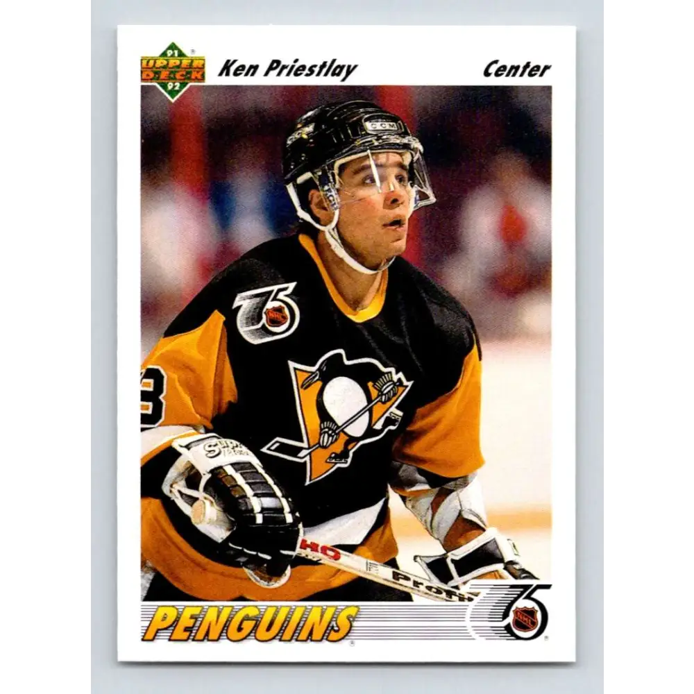 1991-92 Upper Deck #525 Ken Priestlay NM-MT Pittsburgh Penguins Hockey Card  Image 1