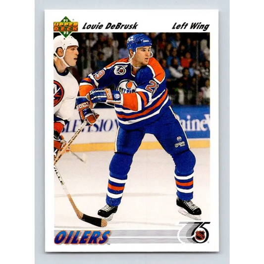 1991-92 Upper Deck #526 Louie DeBrusk NM-MT Edmonton Oilers Hockey Card Image 1
