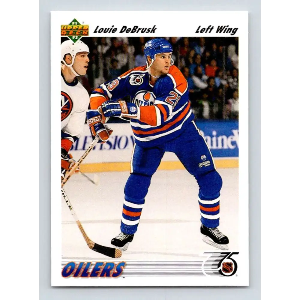 1991-92 Upper Deck #526 Louie DeBrusk NM-MT Edmonton Oilers Hockey Card  Image 1