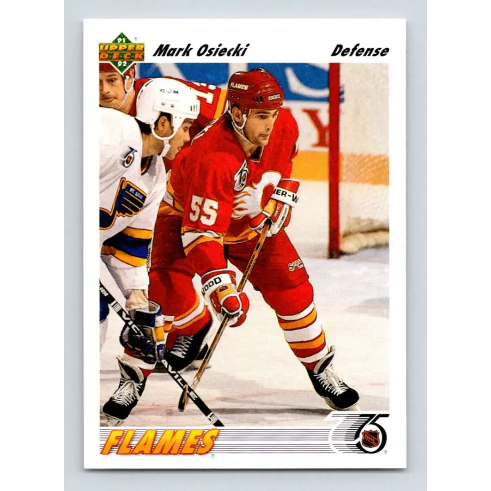 1991-92 Upper Deck #533 Mark Osiecki NM-MT RC Rookie Calgary Flames Hockey Card Image 1
