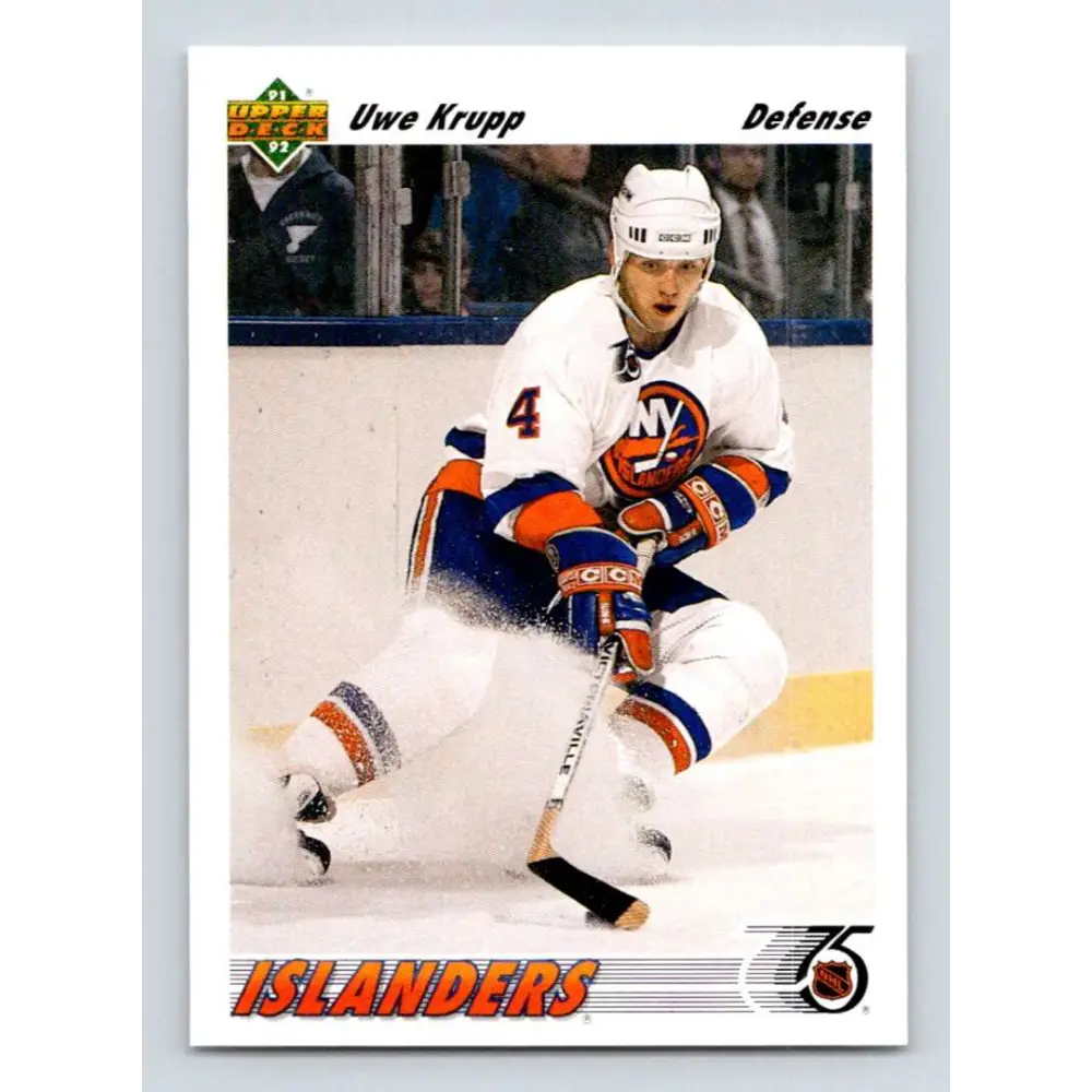 1991-92 Upper Deck #540 Uwe Krupp NM-MT New York Islanders Hockey Card Image 1
