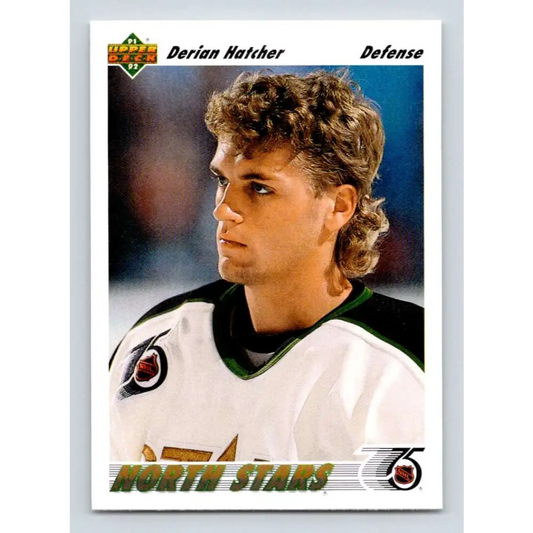 1991-92 Upper Deck #546 Derian Hatcher NM-MT Minnesota North Stars Hockey Card  Image 1