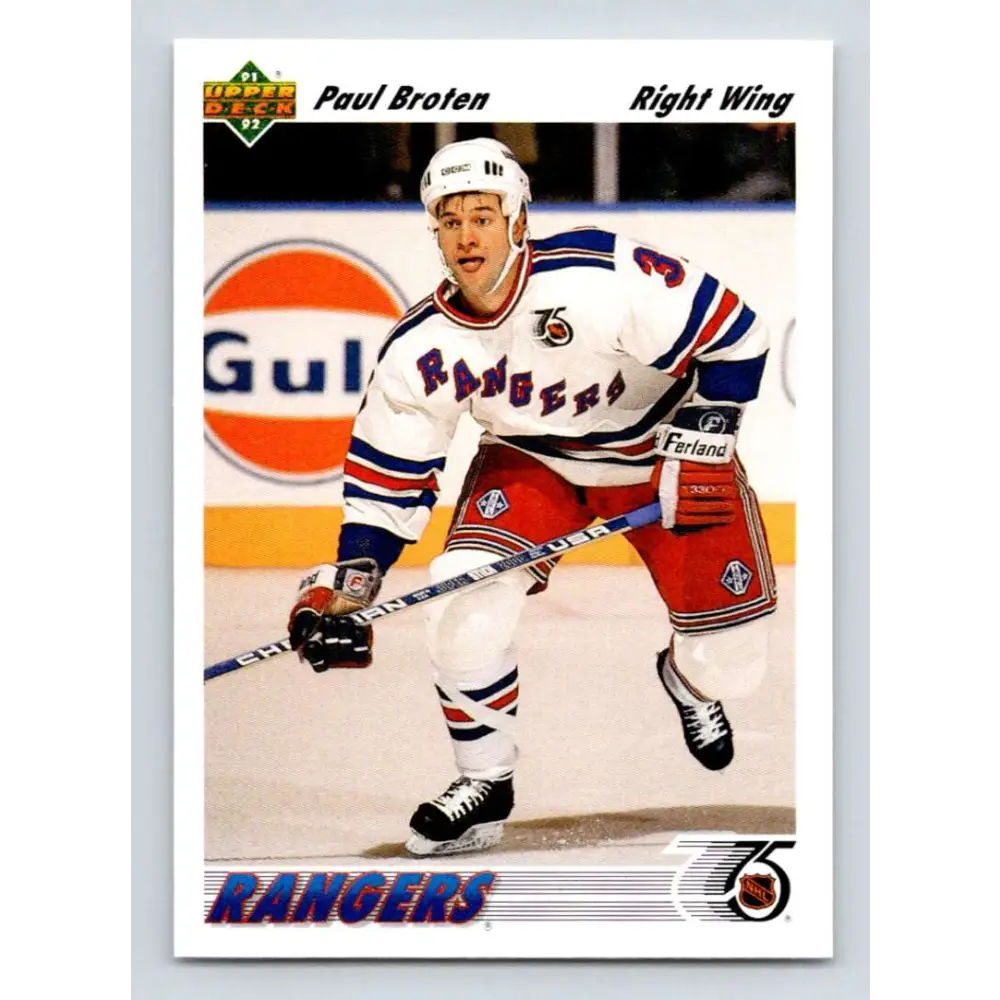 1991-92 Upper Deck #550 Paul Broten NM-MT New York Rangers Hockey Card  Image 1