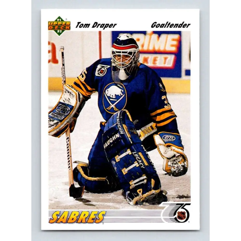 1991-92 Upper Deck #552 Tom Draper NM-MT RC Rookie Buffalo Sabres Hockey Card  Image 1