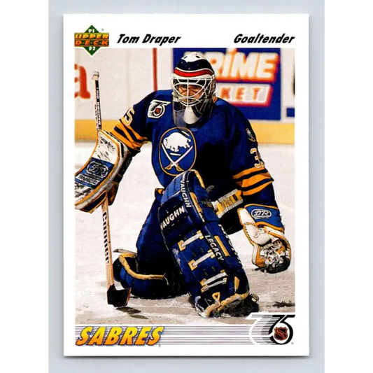 1991-92 Upper Deck #552 Tom Draper NM-MT RC Rookie Buffalo Sabres Hockey Card  Image 1
