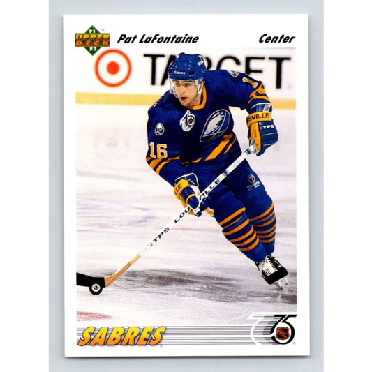 1991-92 Upper Deck #556 Pat LaFontaine NM-MT Buffalo Sabres Hockey Card Image 1