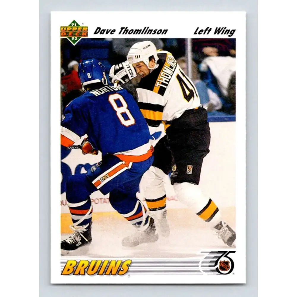 1991-92 Upper Deck #557 Dave Thomlinson NM-MT Boston Bruins Hockey Card  Image 1