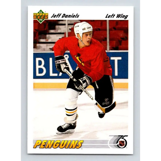 1991-92 Upper Deck #564 Jeff Daniels NM-MT RC Rookie Pittsburgh Penguins Hockey Card  Image 1