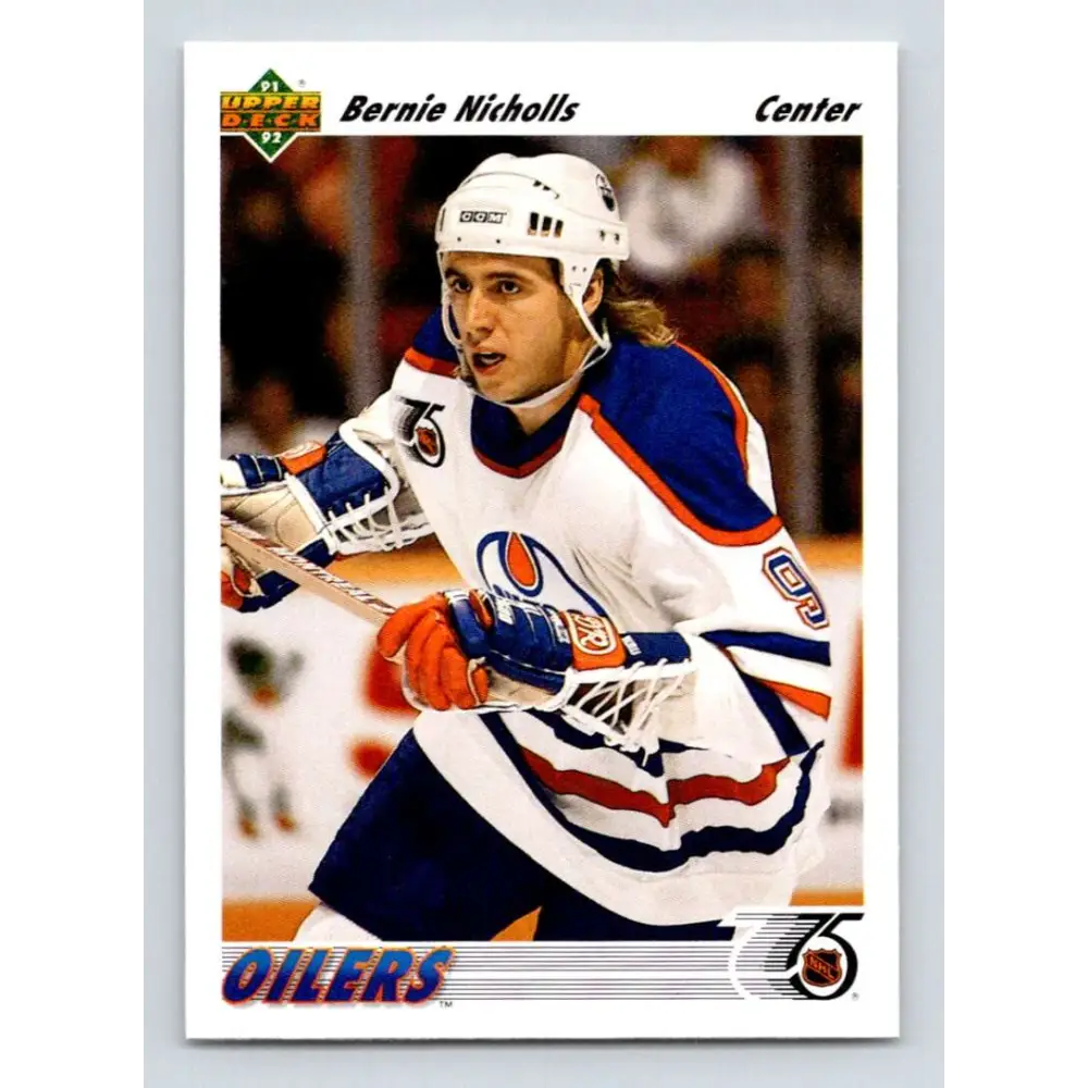 1991-92 Upper Deck #566 Bernie Nicholls NM-MT Edmonton Oilers Hockey Card  Image 1