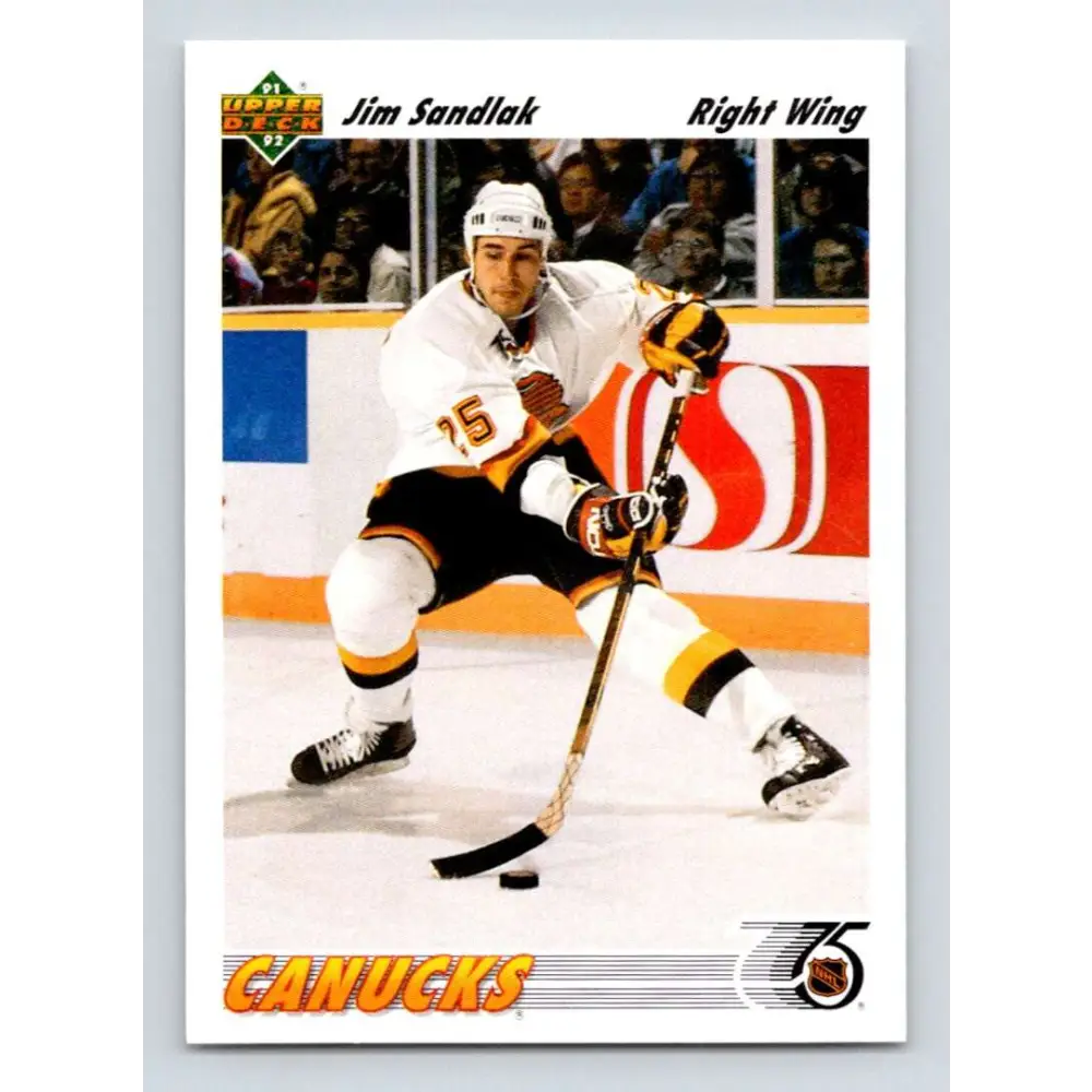 1991-92 Upper Deck #577 Jim Sandlak NM-MT Vancouver Canucks Hockey Card  Image 1