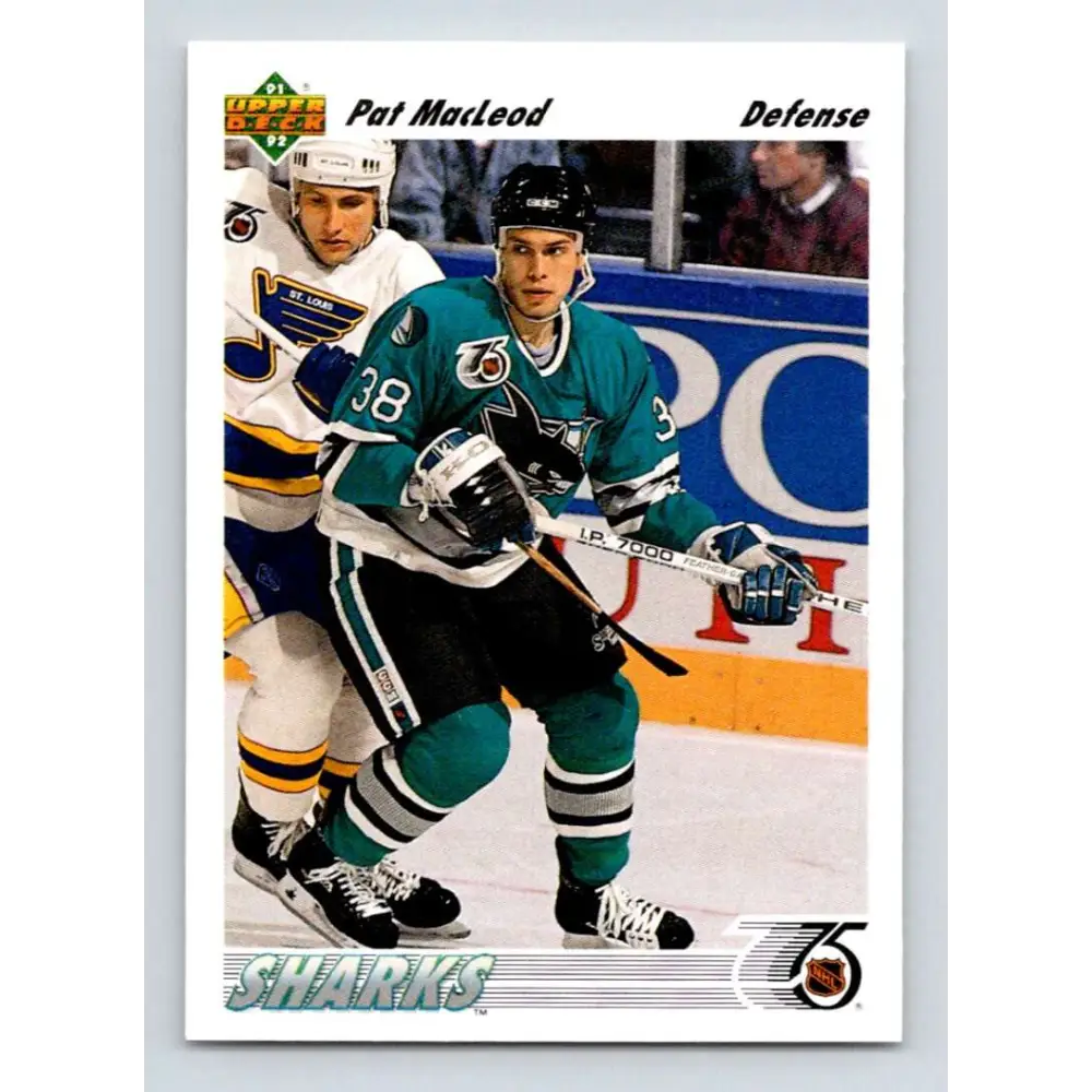 1991-92 Upper Deck #578 Pat MacLeod NM-MT RC Rookie San Jose Sharks Hockey Card  Image 1