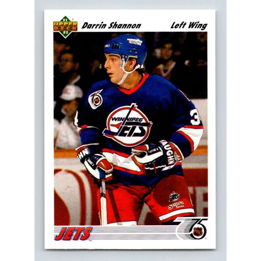 1991-92 Upper Deck #581 Darrin Shannon NM-MT Winnipeg Jets Hockey Card  Image 1