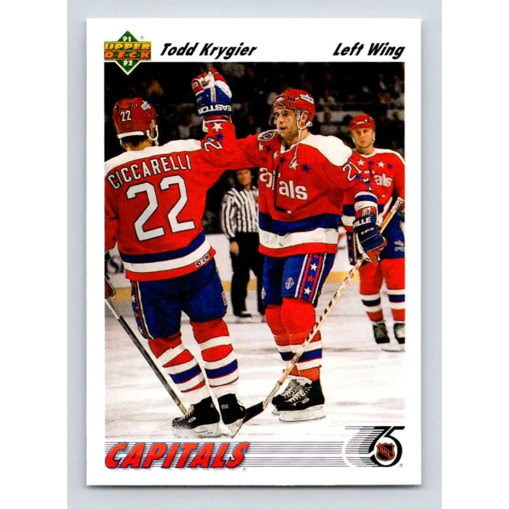 1991-92 Upper Deck #582 Todd Krygier NM-MT Washington Capitals Hockey Card Image 1
