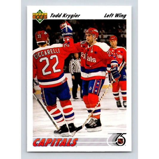 1991-92 Upper Deck #582 Todd Krygier NM-MT Washington Capitals Hockey Card Image 1