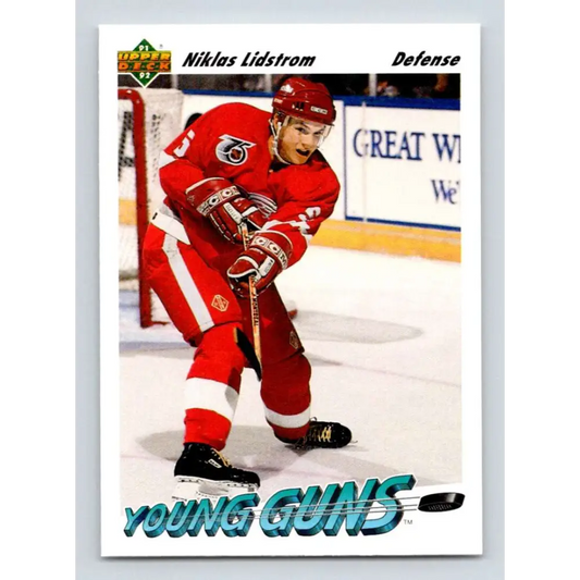 1991-92 Upper Deck #587 Nicklas Lidstrom NM-MT Detroit Red Wings Hockey Card  Image 1