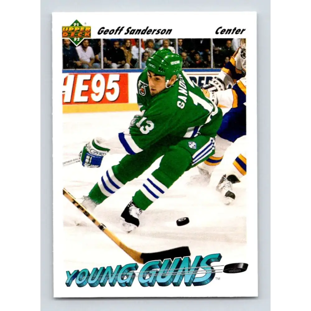 1991-92 Upper Deck #588 Geoff Sanderson NM-MT RC Rookie Hartford Whalers Hockey Card Image 1