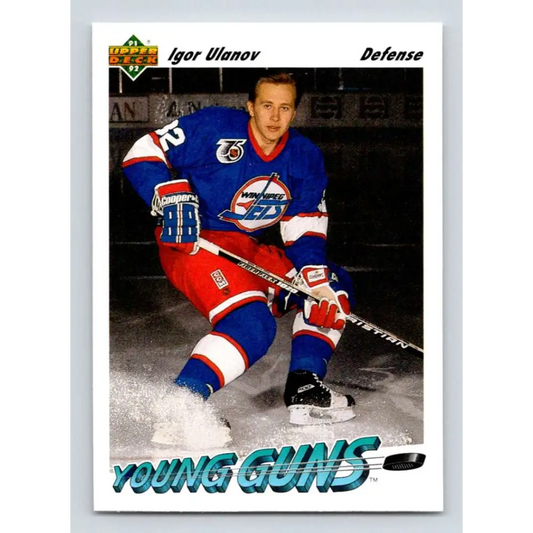 1991-92 Upper Deck #590 Igor Ulanov NM-MT RC Rookie Winnipeg Jets Hockey Card  Image 1