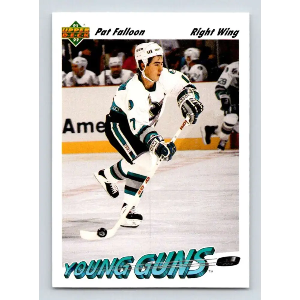 1991-92 Upper Deck #593 Pat Falloon NM-MT San Jose Sharks Hockey Card Image 1