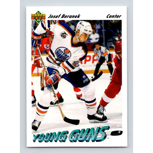 1991-92 Upper Deck #595 Josef Beranek NM-MT Edmonton Oilers Hockey Card Image 1
