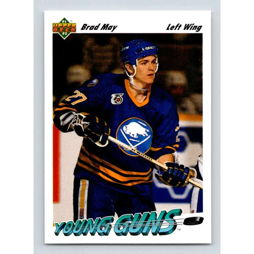 1991-92 Upper Deck #596 Brad May NM-MT Buffalo Sabres Hockey Card  Image 1