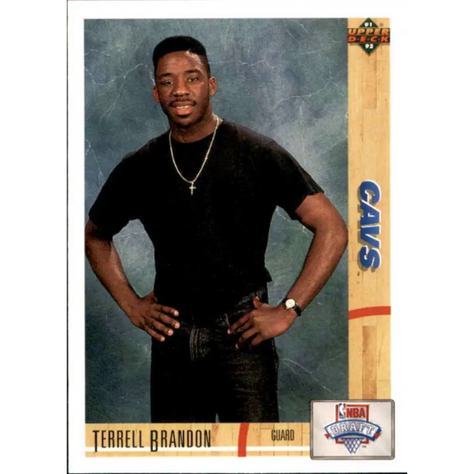 1991-92 Upper Deck #6 Terrell Brandon NM-MT RC Rookie Cleveland Cavaliers Basketball Card Image 1