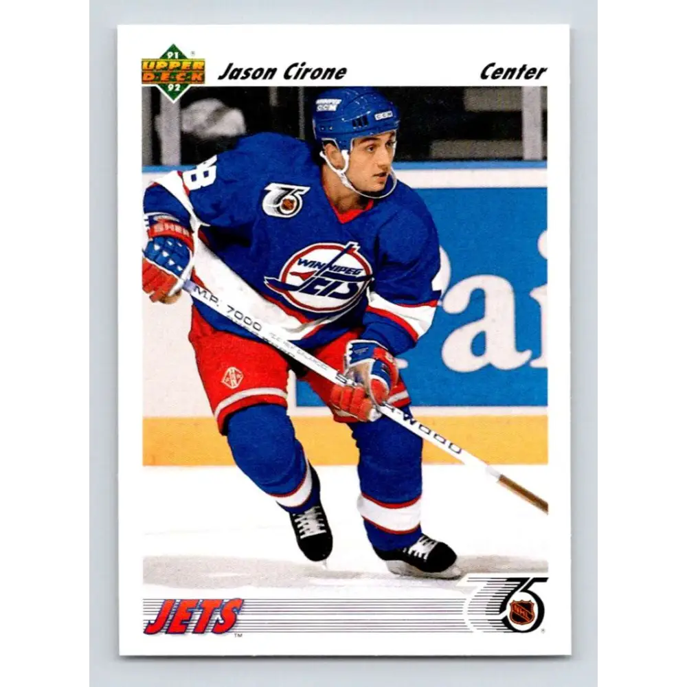 1991-92 Upper Deck #605 Jason Cirone NM-MT RC Rookie Winnipeg Jets Hockey Card  Image 1
