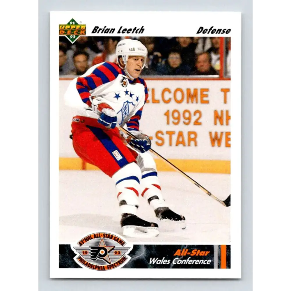 1991-92 Upper Deck #612 Brian Leetch NM-MT New York Rangers Hockey Card  Image 1