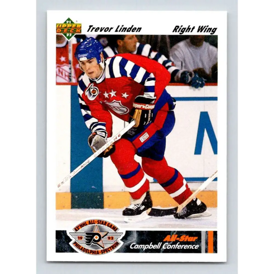 1991-92 Upper Deck #628 Trevor Linden AS NM-MT Vancouver Canucks Hockey Card Image 1