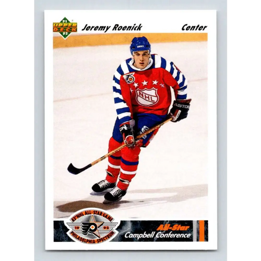 1991-92 Upper Deck #629 Jeremy Roenick NM-MT Chicago Blackhawks Hockey Card  Image 1