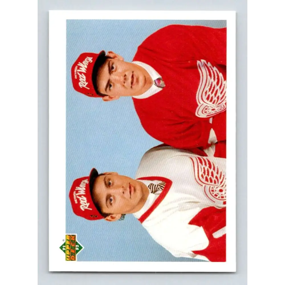 1991-92 Upper Deck #63 Martin Lapointe/Jamie Pushor NM-MT Detroit Red Wings Hockey Card Image 1