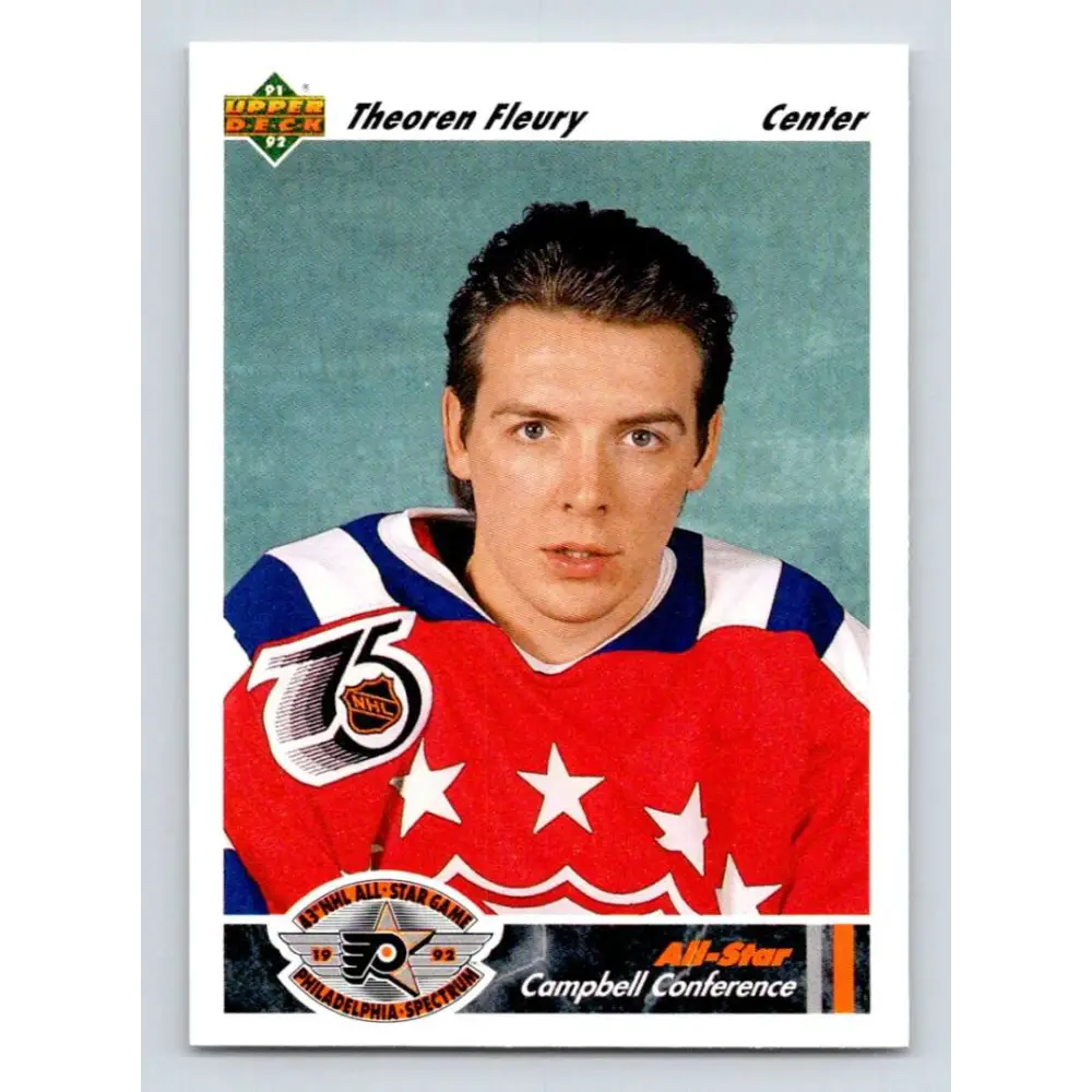 1991-92 Upper Deck #630 Theo Fleury AS NM-MT Calgary Flames Hockey Card Image 1