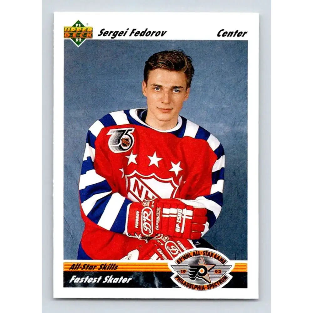 1991-92 Upper Deck #631 Sergei Fedorov NM-MT Detroit Red Wings Hockey Card  Image 1