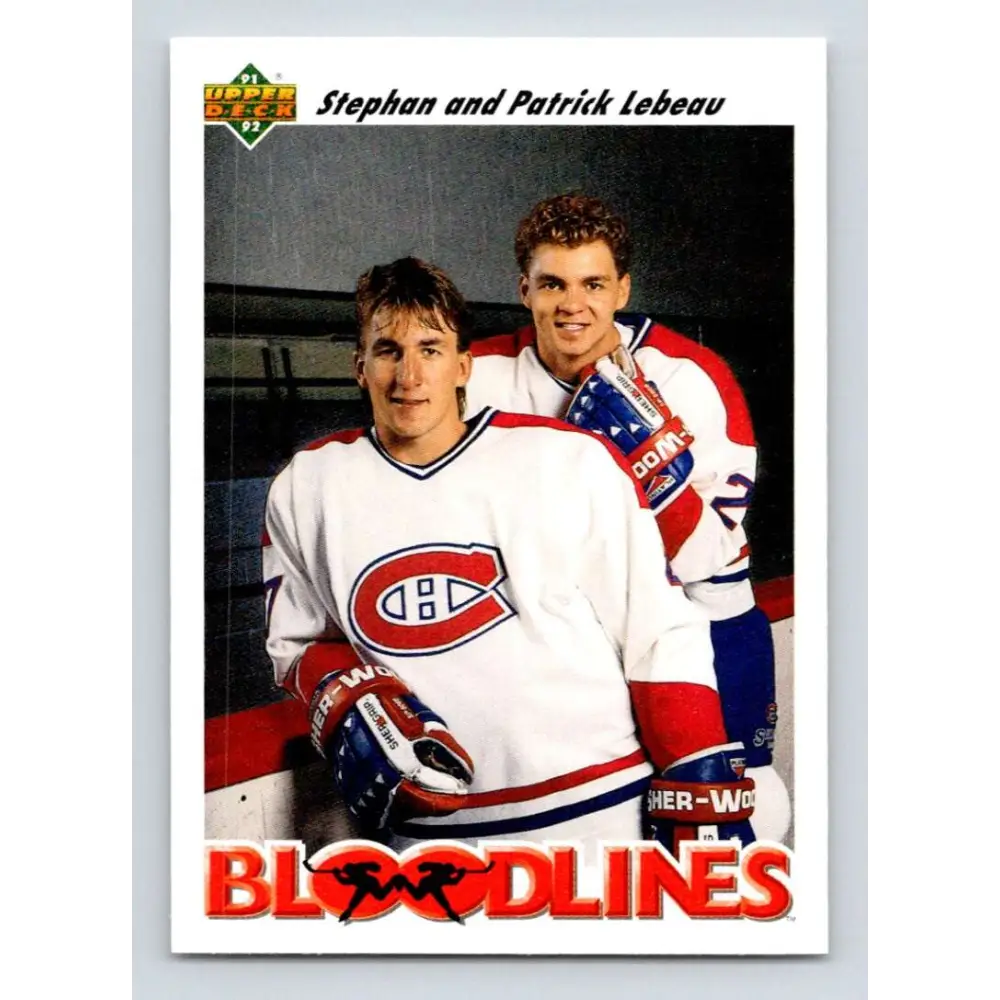 1991-92 Upper Deck #644 Patrick/Stephan Lebeau NM-MT Montreal Canadiens Hockey Card  Image 1