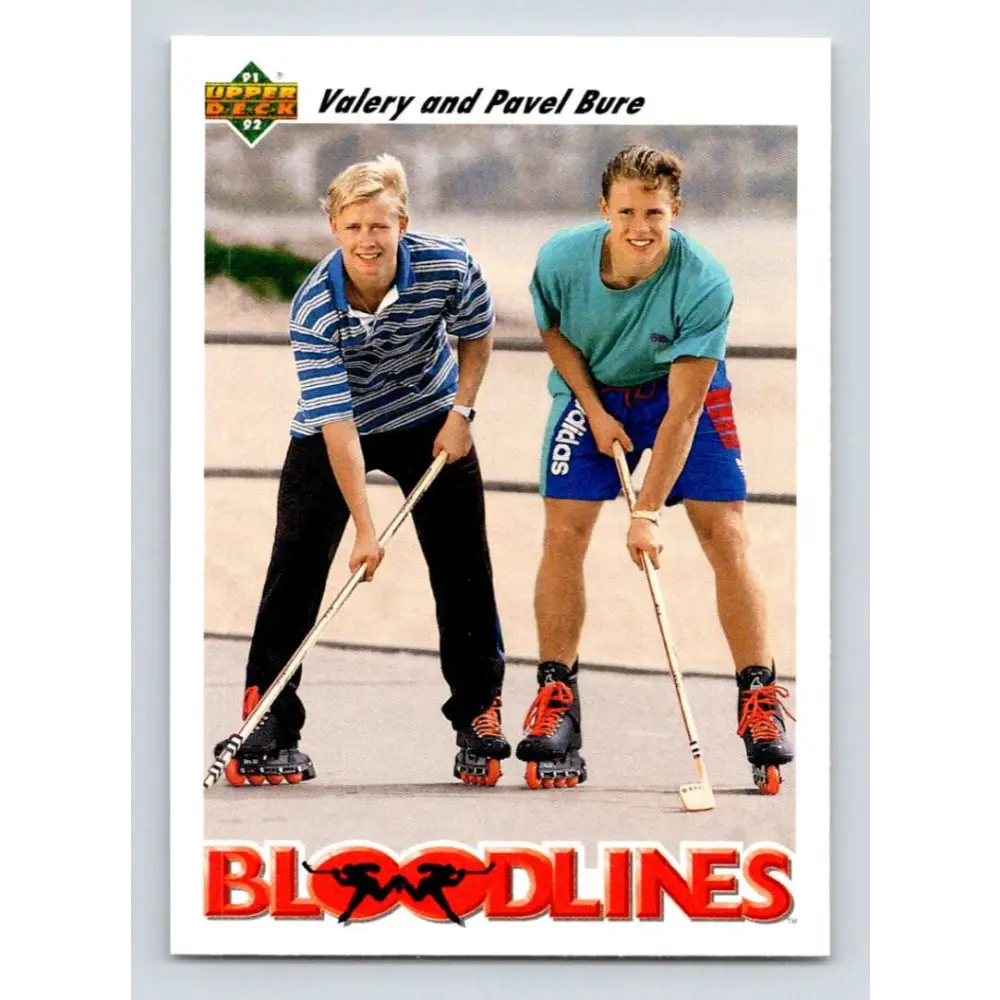 1991-92 Upper Deck #647 Pavel Bure/Valeri Bure NM-MT Vancouver Canucks Hockey Card  Image 1